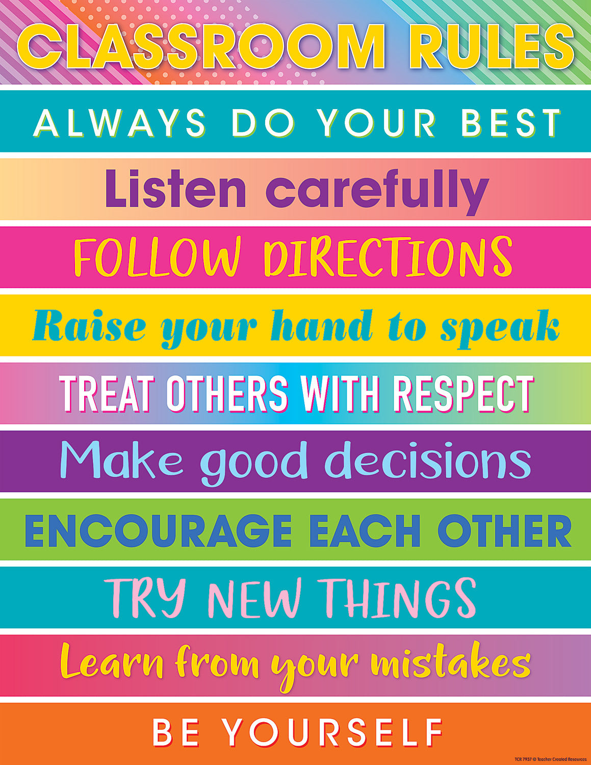 Colorful Vibes Classroom Rules Chart
