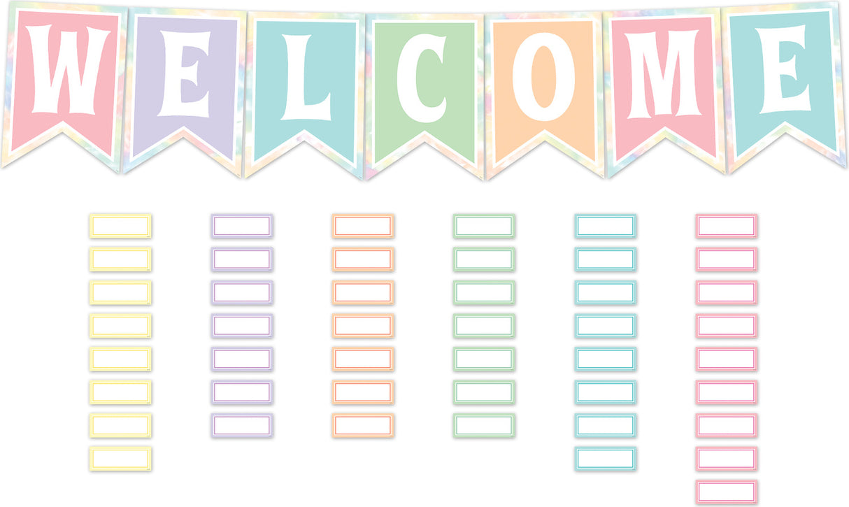 Pastel Pop Pennants Welcome Bulletin Board