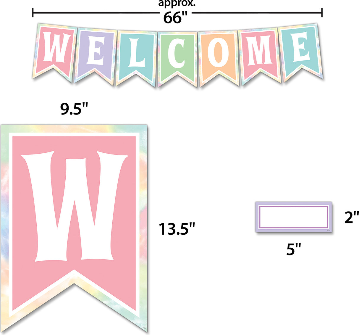 Pastel Pop Pennants Welcome Bulletin Board