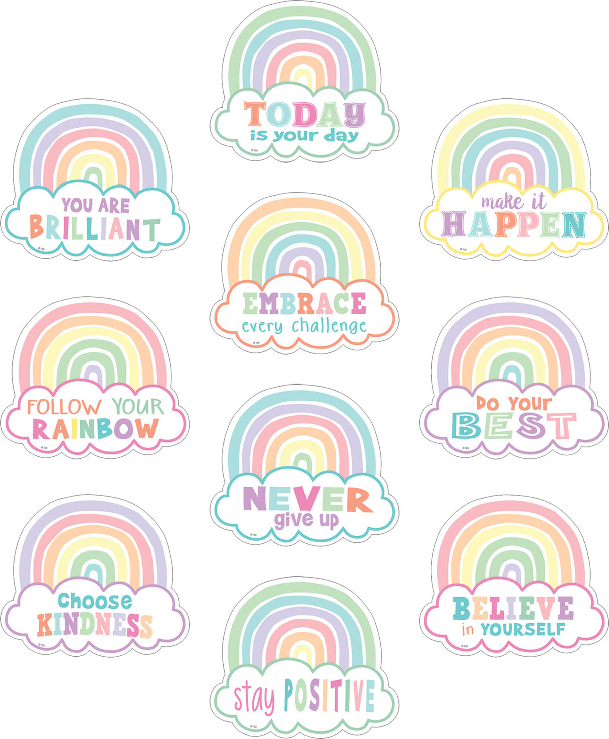 Pastel Pop Positive Sayings Accents