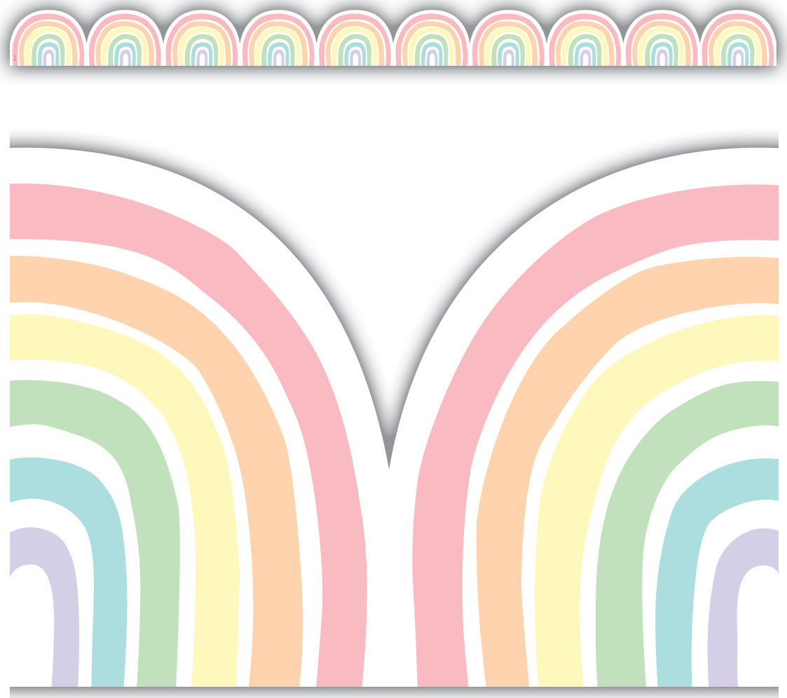 Pastel Pop Rainbows Die-Cut Border Trim