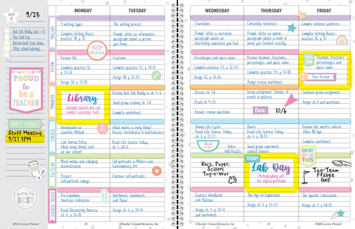 Pastel Pop Lesson Planner