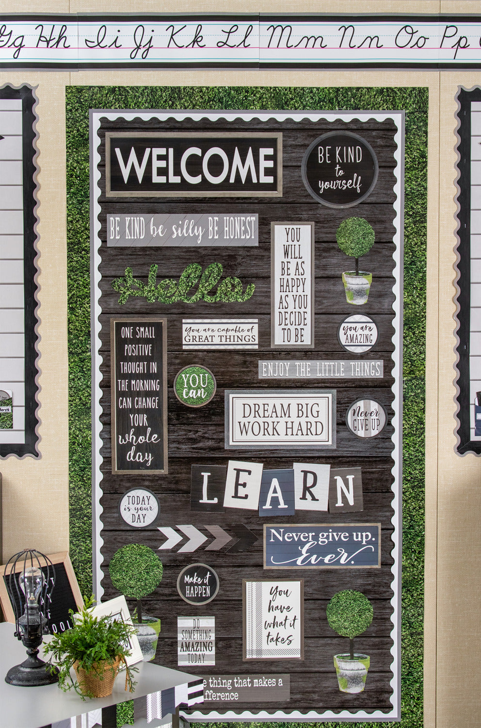 Modern Farmhouse Cursive Writing Bulletin Board