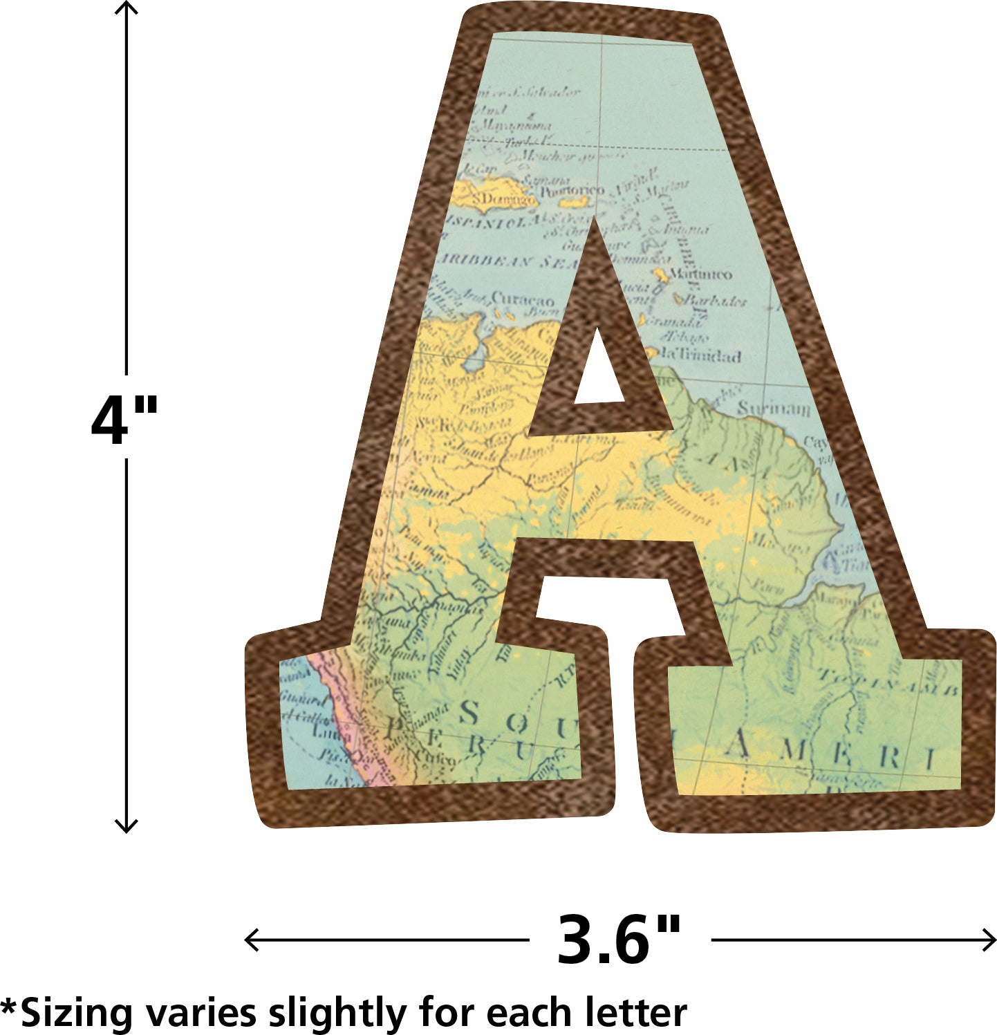 Travel the Map Bold Block 4" Letters Combo Pack