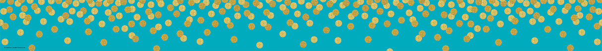 Teal Confetti Straight Border Trim