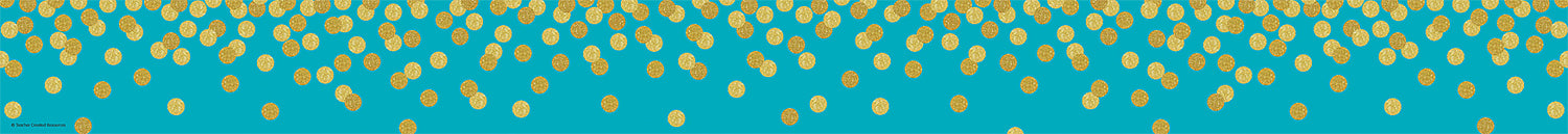 Teal Confetti Straight Border Trim