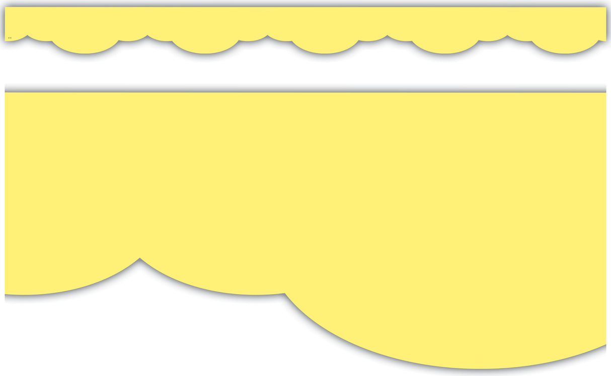 Lemon Yellow Fancy Scallops Border Trim