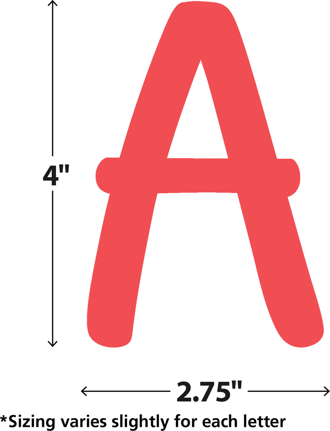 Melon Red 4" Modern Classic Letters Combo Pack