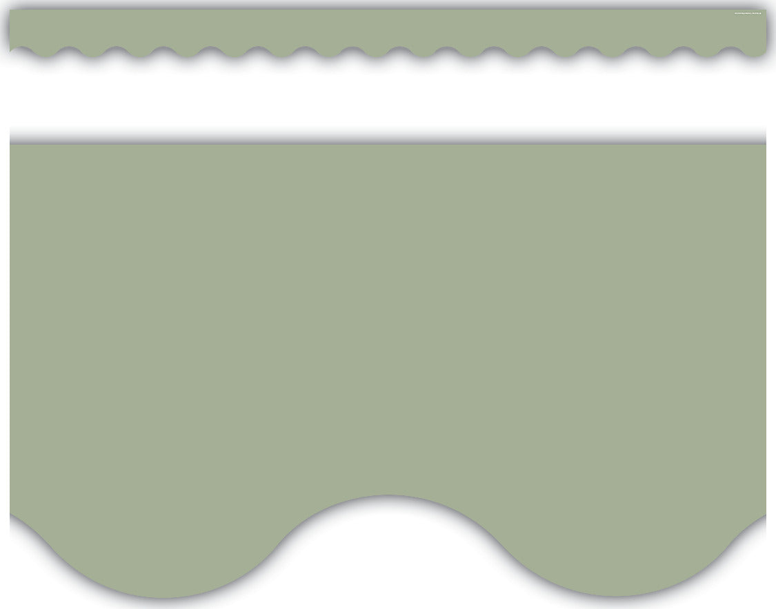 Sage Green Scalloped Border Trim