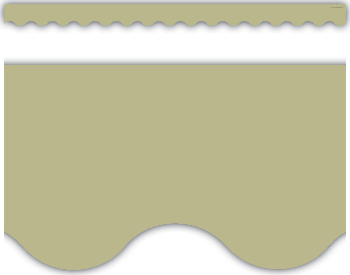 Olive Green Scalloped Border Trim