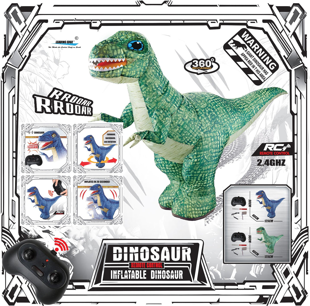 Inflatable Dinosaur RC Green