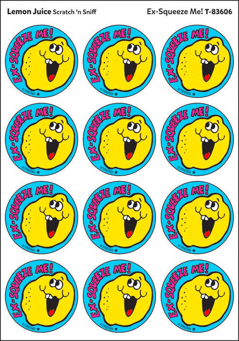 Ex-Squeeze Me! - Lemon Juice scent Retro Stinky Stickers® (24 ct.)