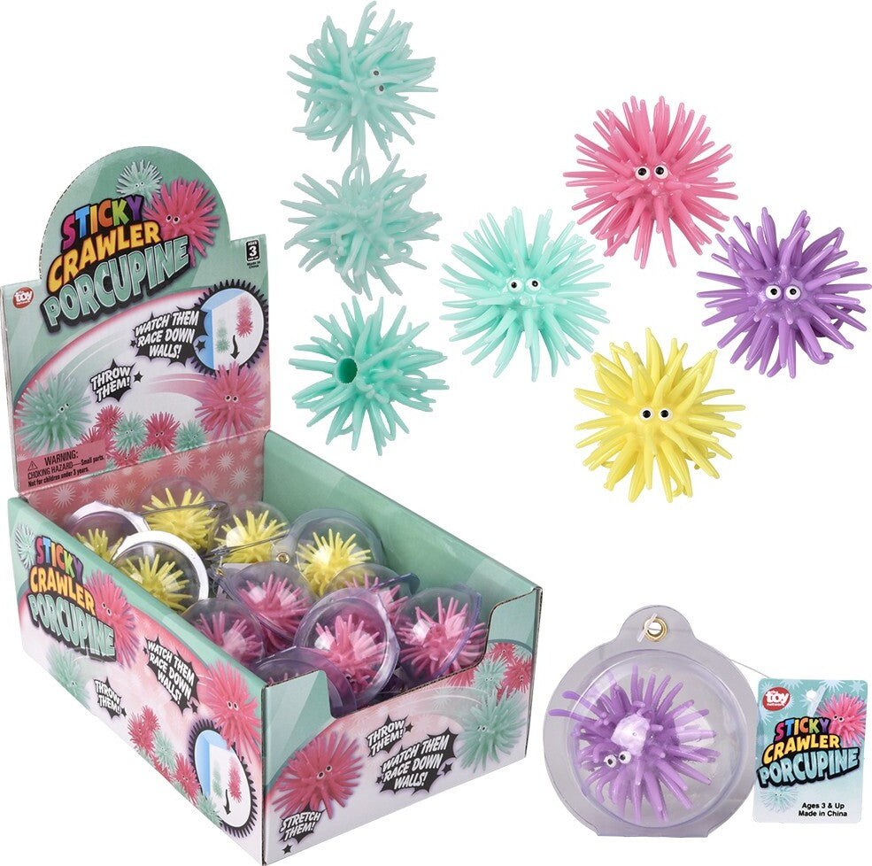 1.5" Sticky Crawling Porcupine 24ct