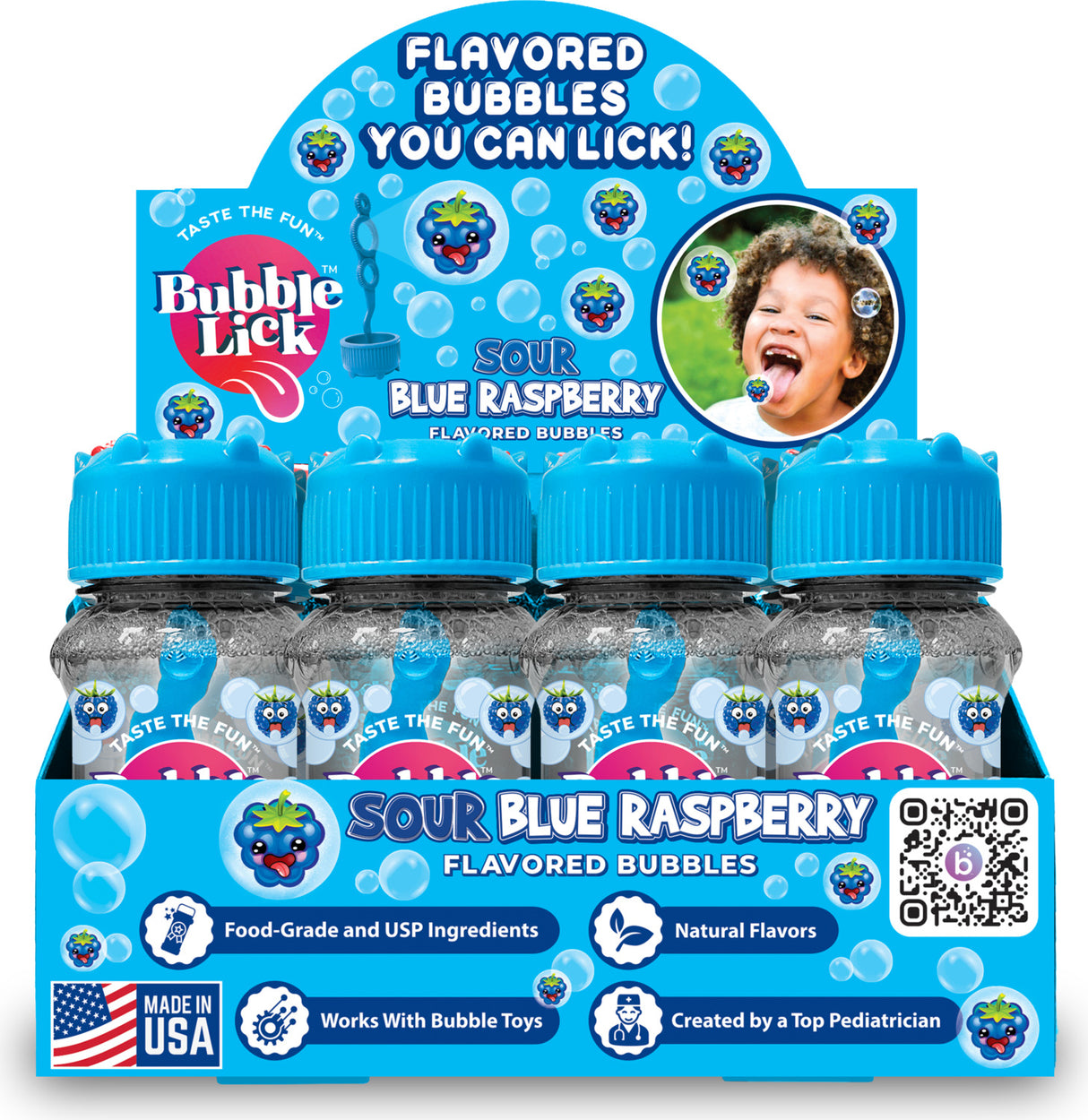 BubbleLick Sour Blue Raspberry Flavored Bubbles
