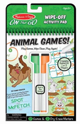 Animal Games Wipe-Off Activity Pad - On the Go Travel Activity