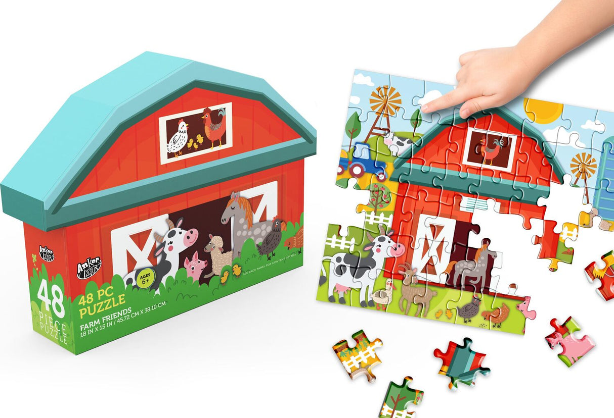 Farm Friends 48pc Puzzle in Shaped Box