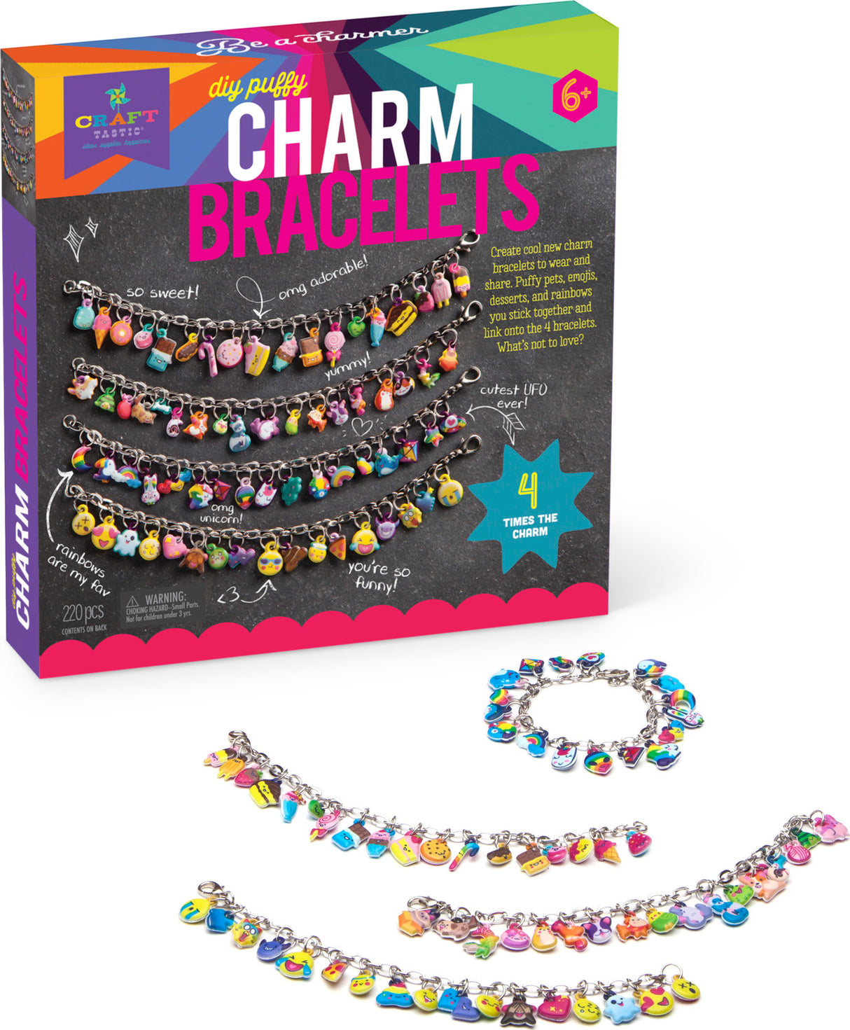 Craft-tastic DIY Puffy Charm Bracelets Kit