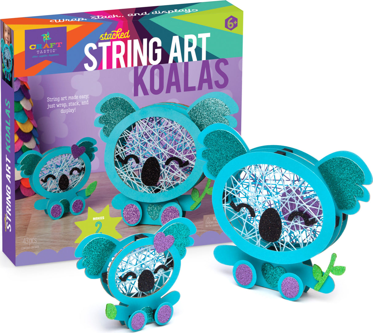 Stacked String Art Koalas