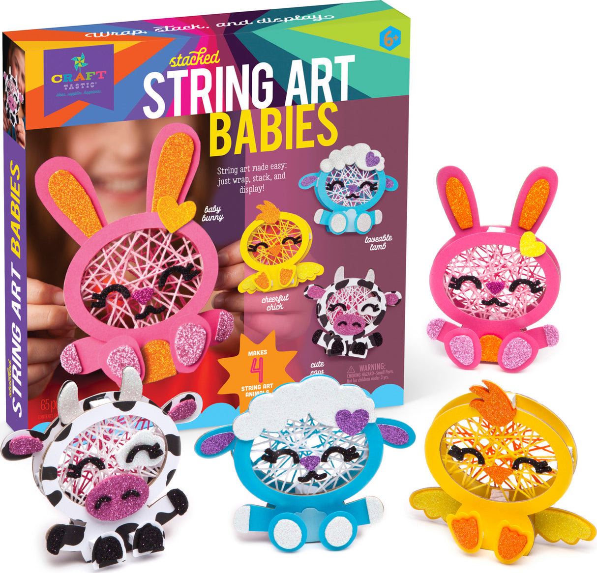 Craft-tastic Stacked String Art Babies