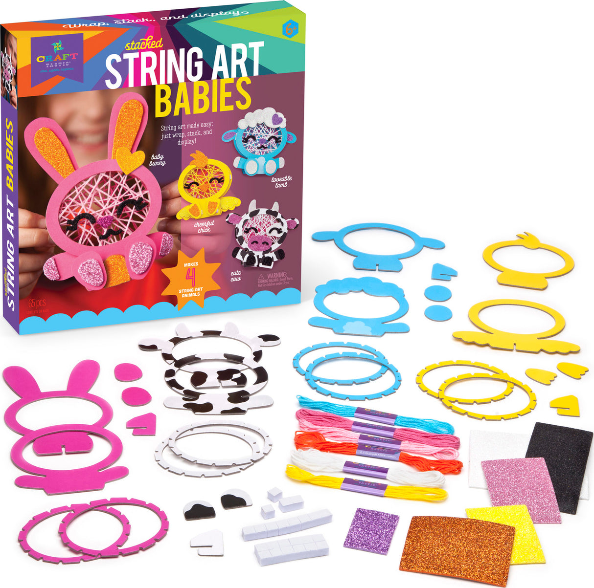 Craft-tastic Stacked String Art Babies