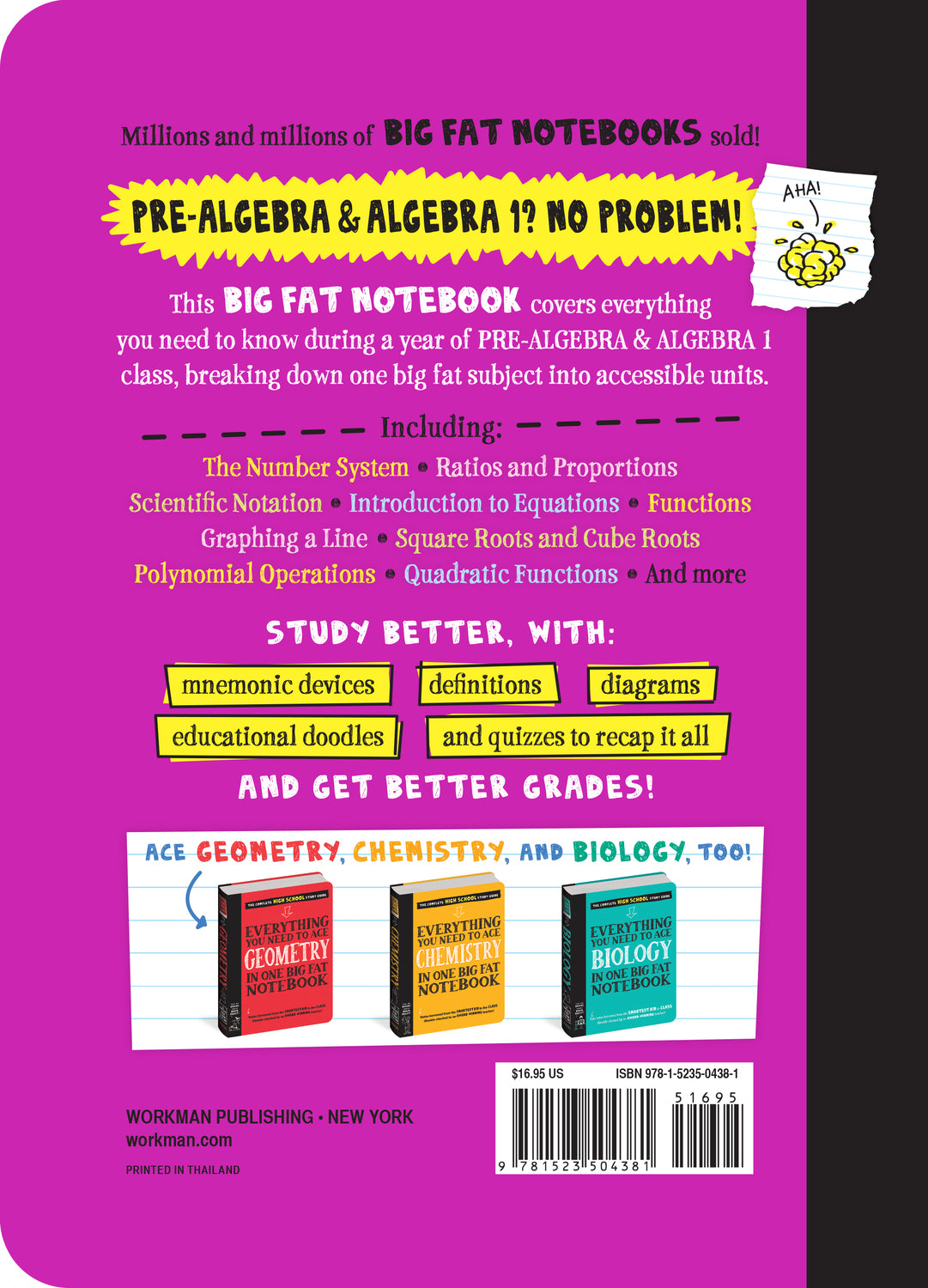 Everything You Need to Ace Pre-Algebra and Algebra I in One Big Fat Notebook