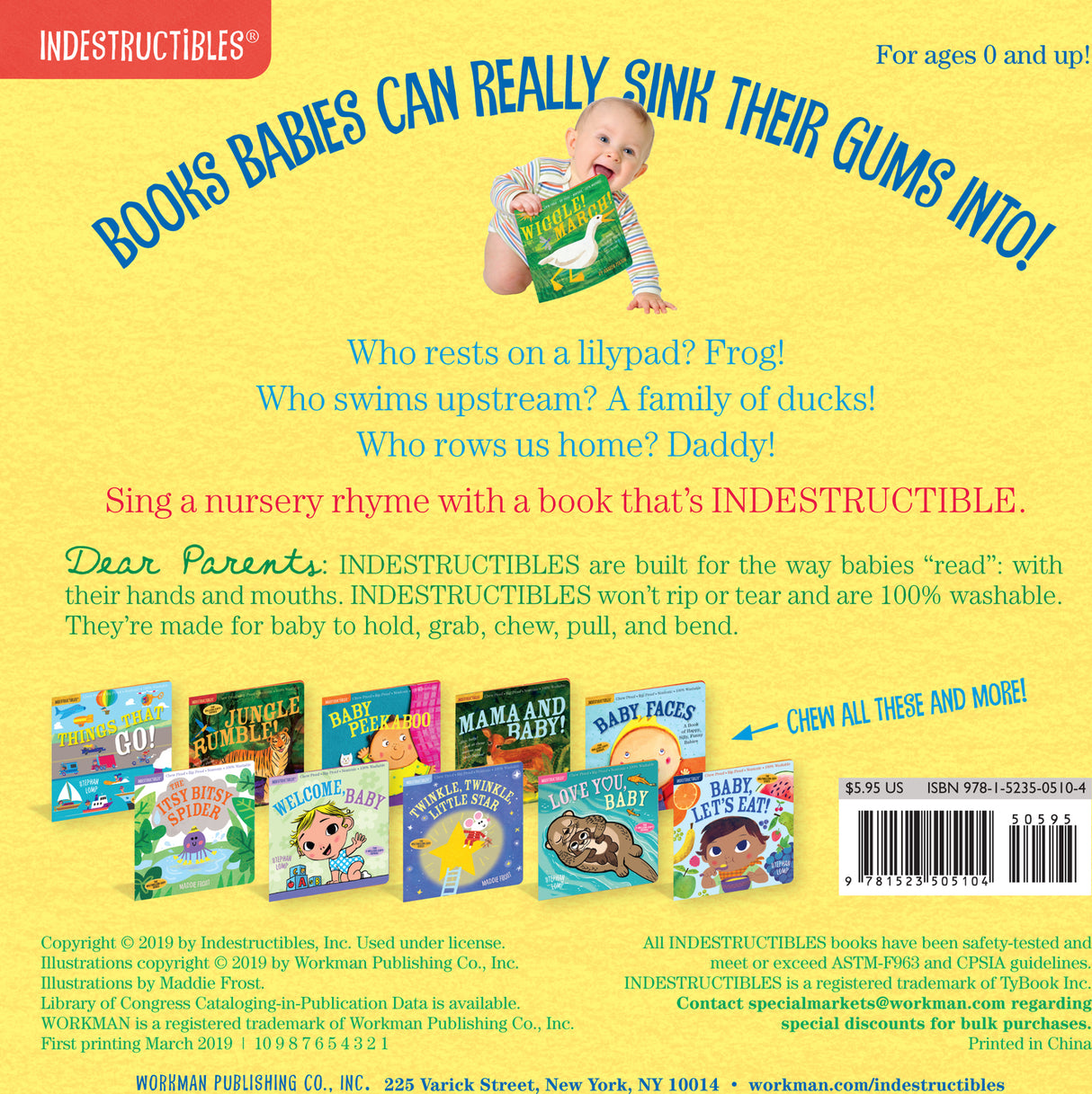 Indestructibles: Row, Row, Row Your Boat: Chew Proof · Rip Proof · Nontoxic · 100% Washable (Book for Babies, Newborn Books, Safe to Chew)