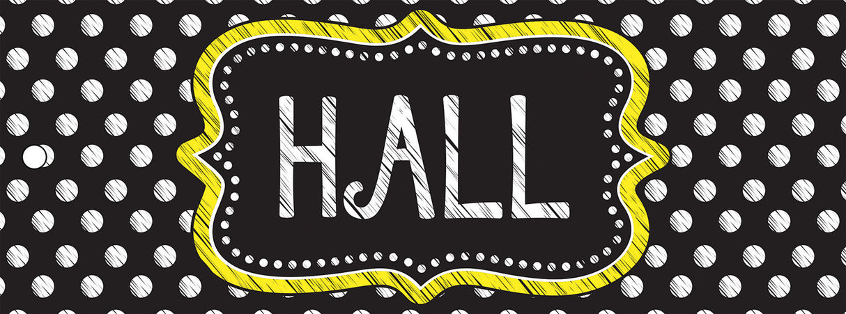 Laminated Double-Sided Hall Passes 9"x3.5", B&W Dots Hall Pass