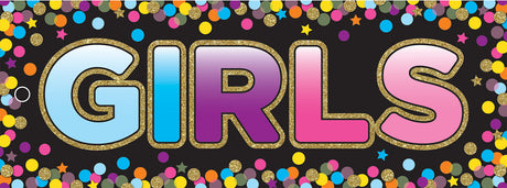 Laminated Double-Sided Hall Passes 9"x3.5", Confetti Girls Pass