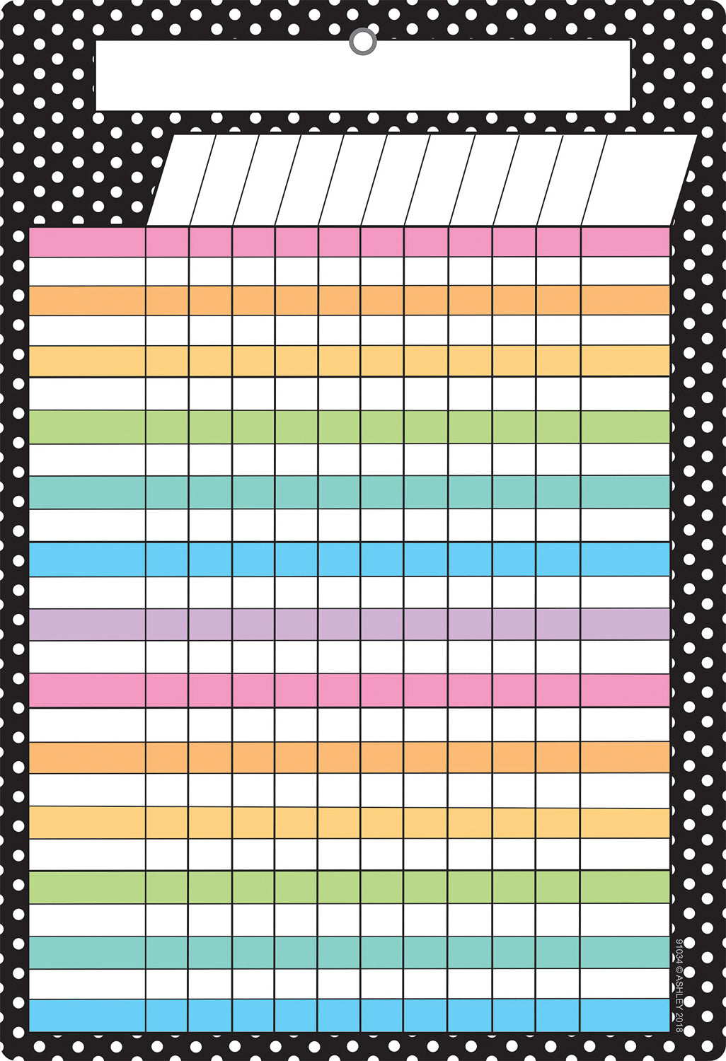 Smart Poly Chart 13"x19", B&W Polka Dots Incentive *Grommett