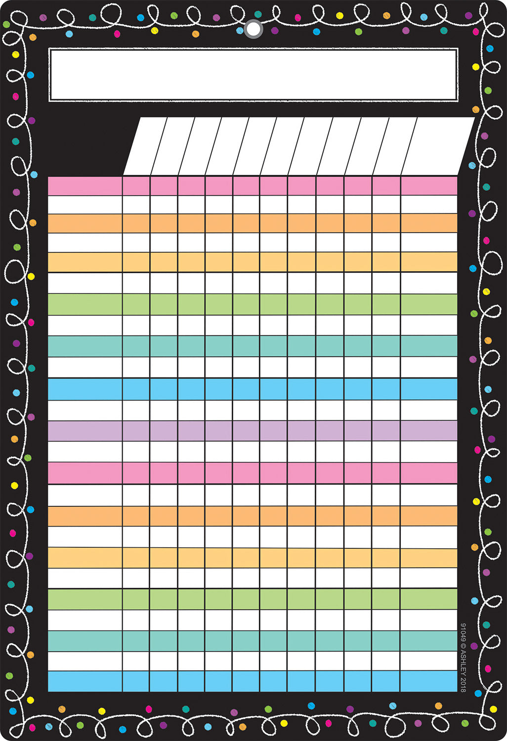 Smart Poly Chart, 13" X 19", B&W Polka Dots Class Schedule, W/Grommet