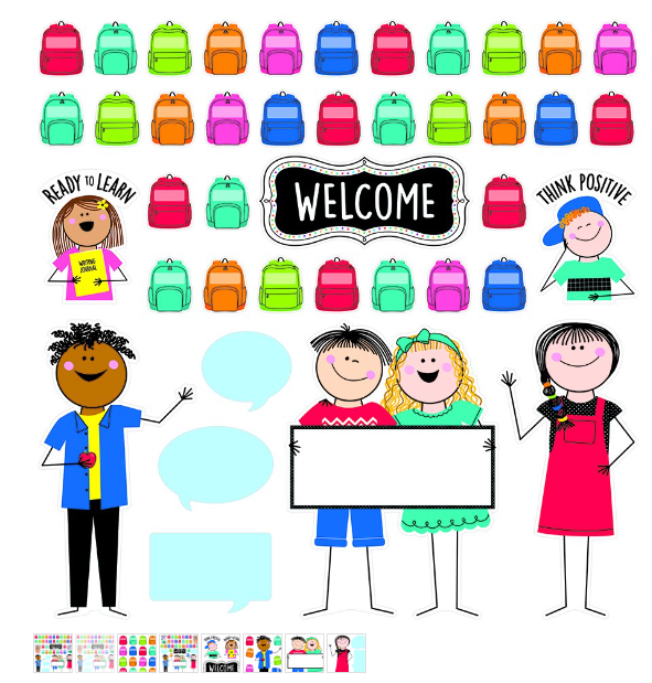 All Are Welcome (Stick Kids) Bulletin Board