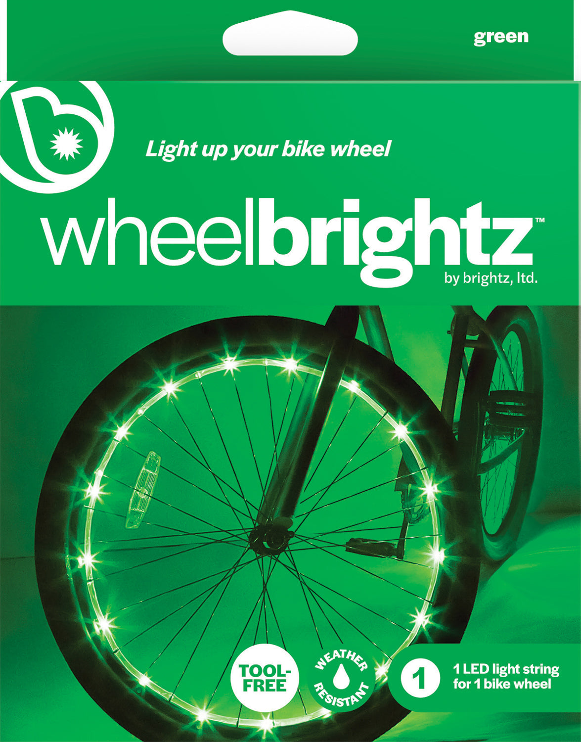 Wheelbrightz Green Led Bicycle Wheel Light