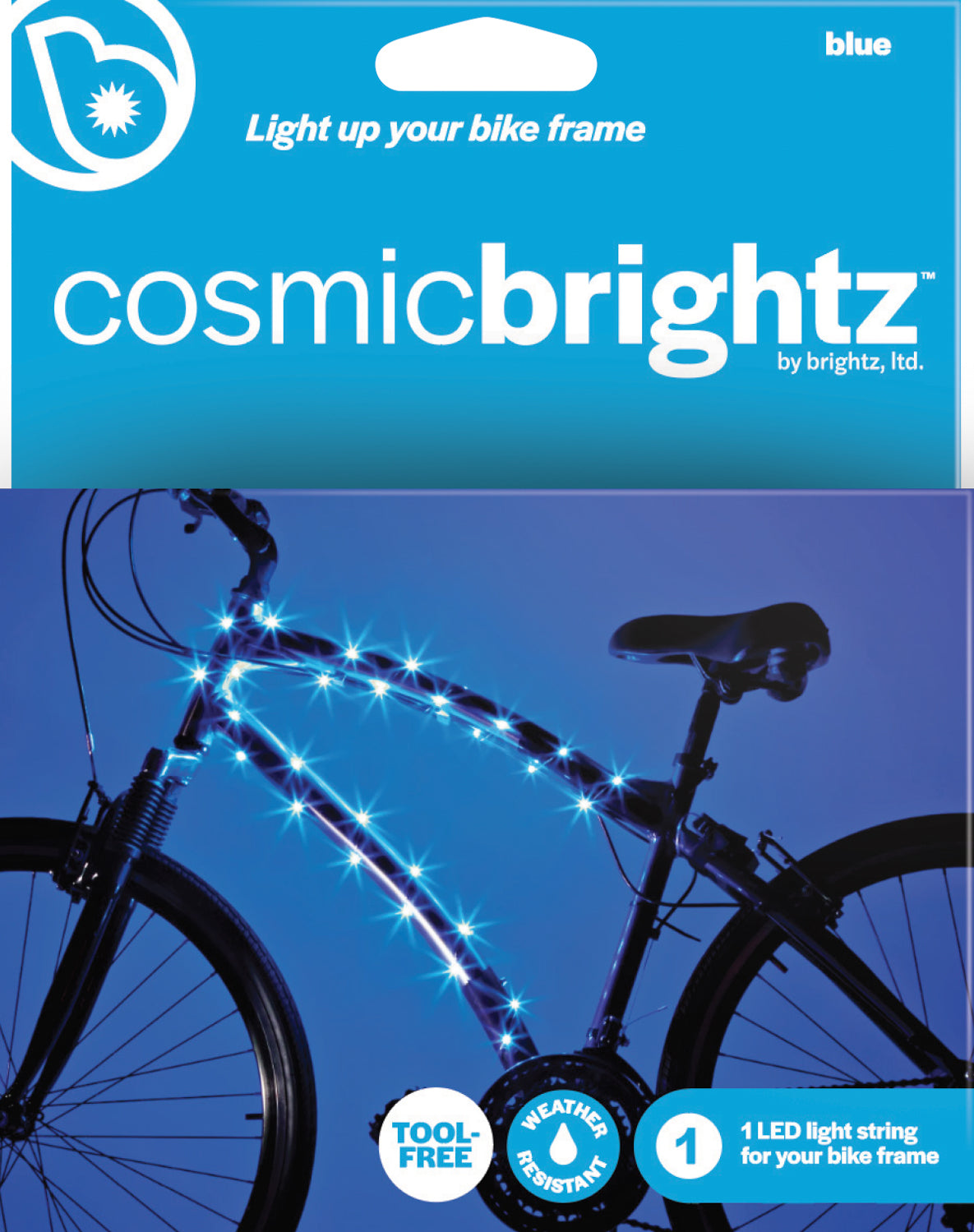 Cosmicbrightz Blue Led Bicycle Frame Light