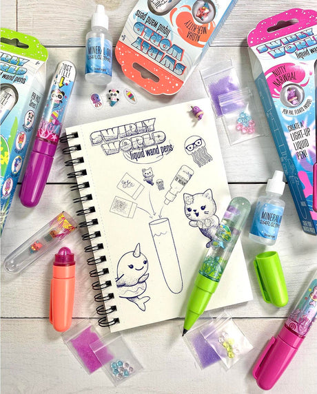 Swirly Worlds (assortment) DIY Light-up Glitter Wand Pen Collectibles