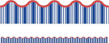 S.S. Discover Nautical Stripe Scalloped Borders