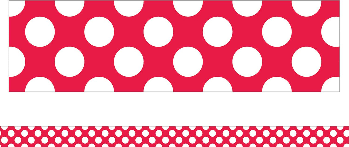 Red with Polka Dots Straight Borders