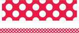 Red with Polka Dots Straight Borders