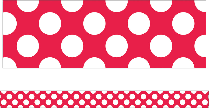 Red with Polka Dots Straight Borders