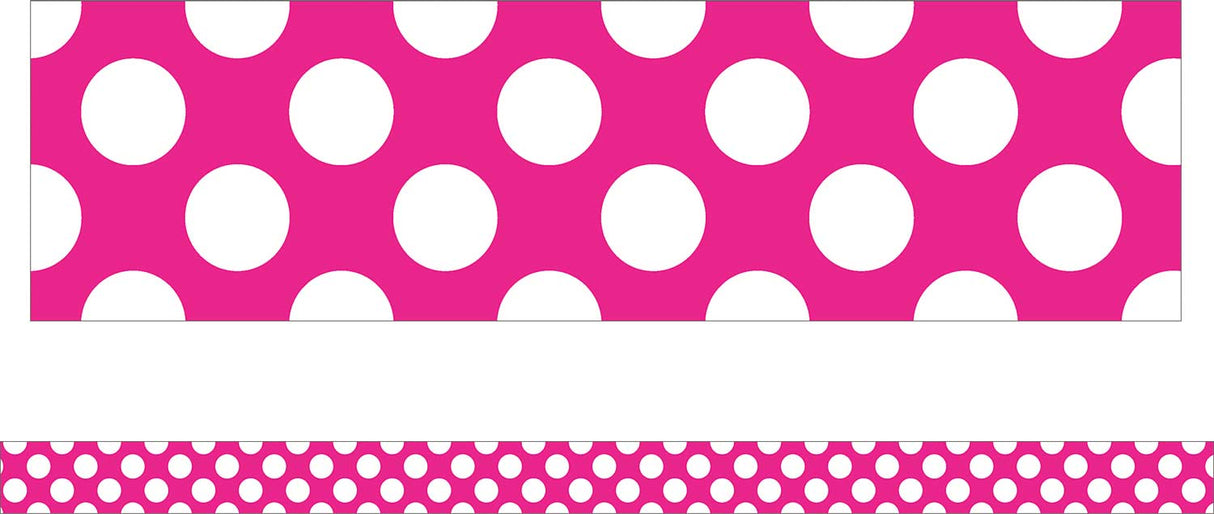 Hot Pink with Polka Dots Straight Borders