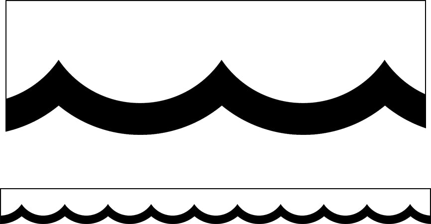 Black & White Wavy Line Scalloped Borders