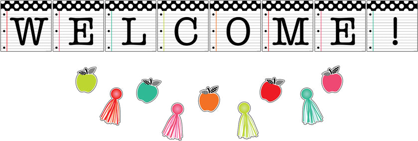 Black, White & Stylish Brights Welcome Bulletin Board Set