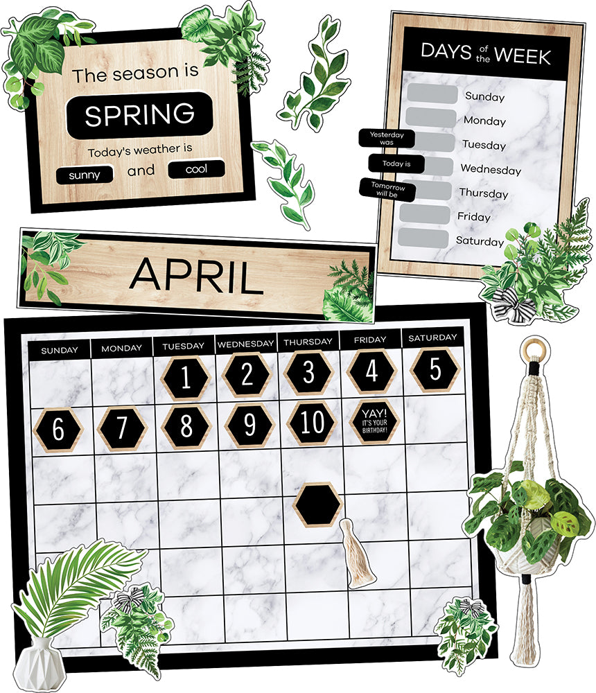 Simply Boho Calendar Bulletin Board Set