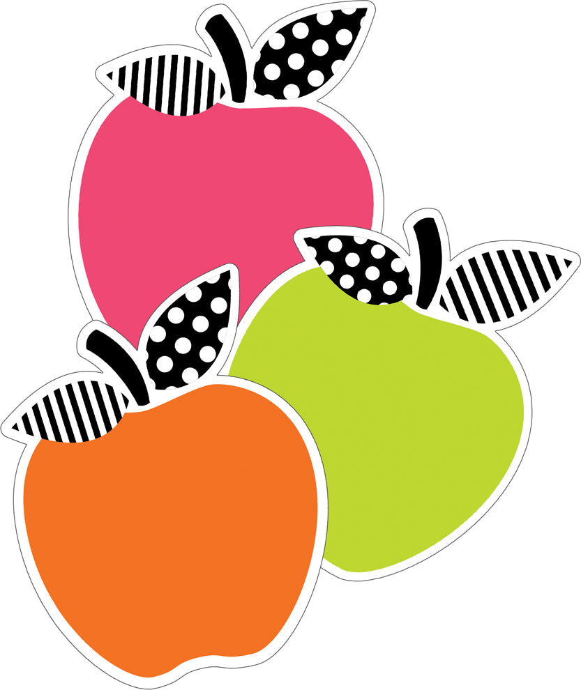 Black, White & Stylish Brights Apples Cut-Outs