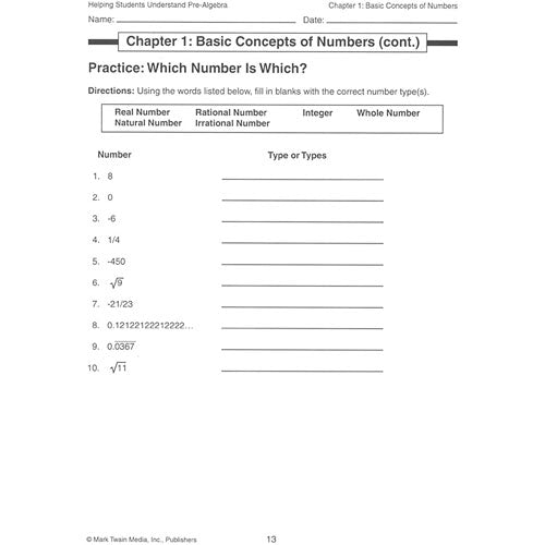 Helping Students Understand Pre-Algebra