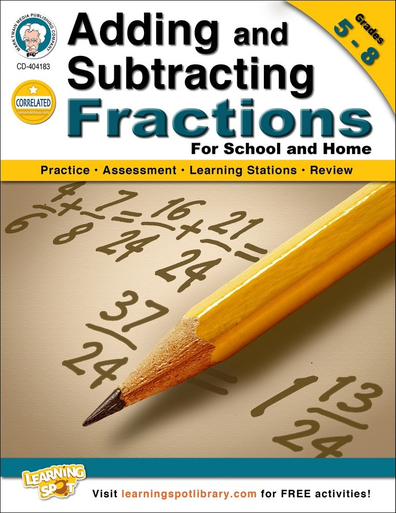 Adding And Subtracting Fractions For School And Home (5 - 8) Book