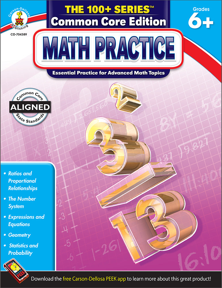 The 100+ Series: Math Practice (6+) Book