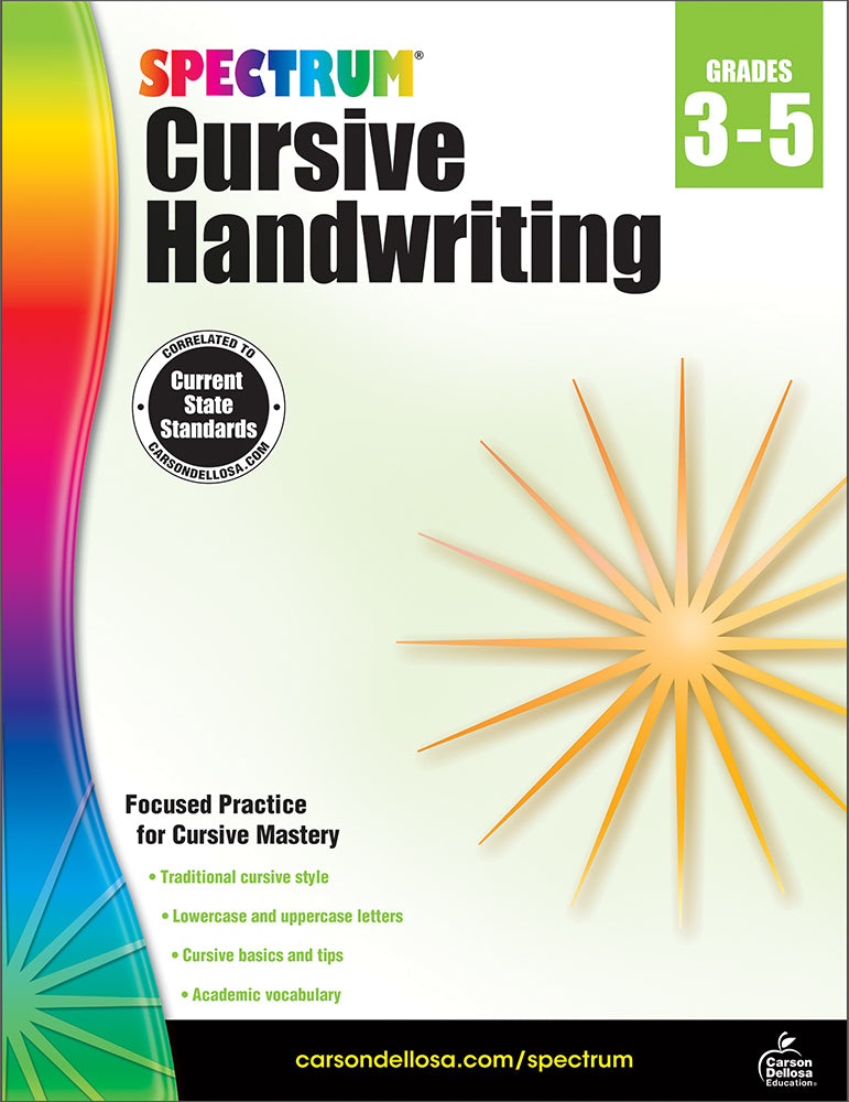 Spectrum Cursive Handwriting (3 - 5) Book