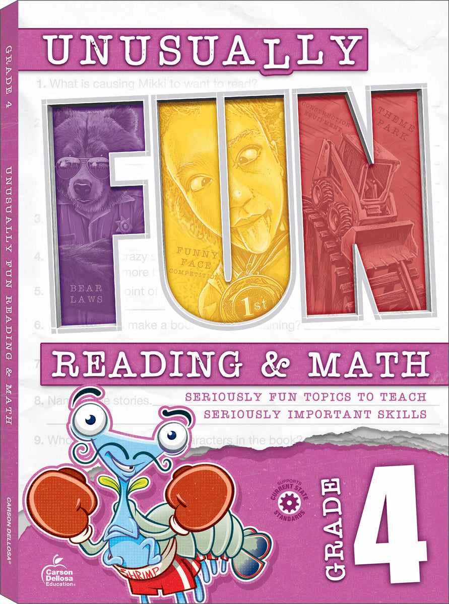 Fun Topin Unusually Fun Reading & Math Workbook, Grade 4: Seriously Fun Topics t ...