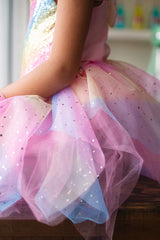 Rainbow Fairy Dress & Wings (Size 3-4)