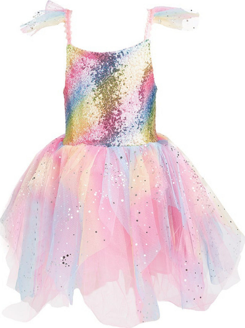 Rainbow Fairy Dress & Wings (Size 3-4)